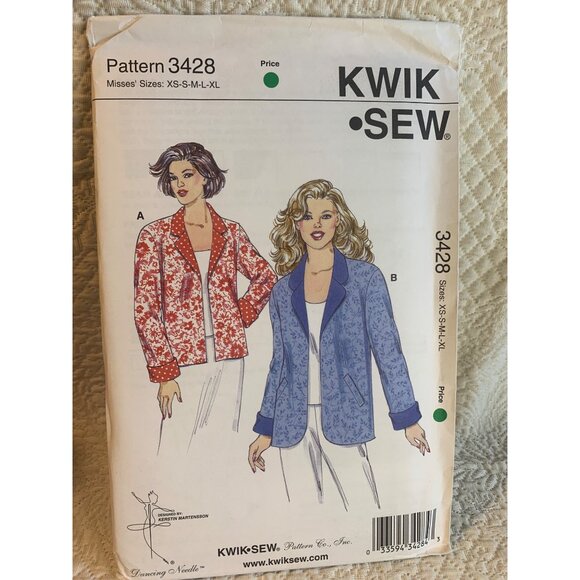 Kwik Sew Misses Jacket Sewing Pattern sz Xs S M L XL 3428 - uncut - Picture 7 of 7